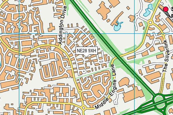 NE28 9XH map - OS VectorMap District (Ordnance Survey) NE28 9XH map - OS VectorMap District (Ordnance Survey)