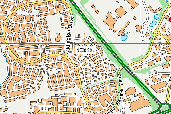 NE28 9XL map - OS VectorMap District (Ordnance Survey) NE28 9XL map - OS VectorMap District (Ordnance Survey)