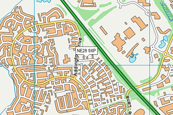 NE28 9XP map - OS VectorMap District (Ordnance Survey) NE28 9XP map - OS VectorMap District (Ordnance Survey)