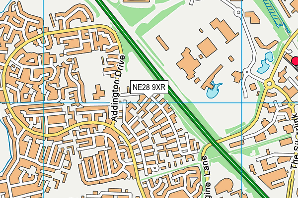 NE28 9XR map - OS VectorMap District (Ordnance Survey) NE28 9XR map - OS VectorMap District (Ordnance Survey)