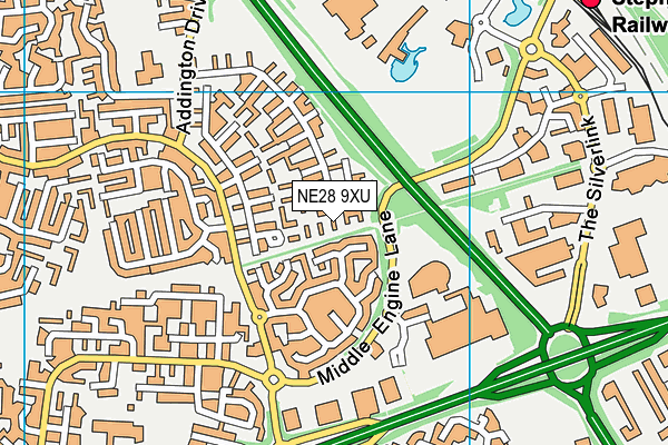NE28 9XU map - OS VectorMap District (Ordnance Survey)