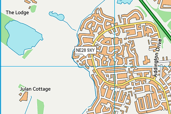 NE28 9XY map - OS VectorMap District (Ordnance Survey) NE28 9XY map - OS VectorMap District (Ordnance Survey)