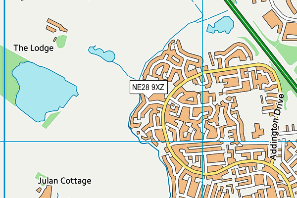 NE28 9XZ map - OS VectorMap District (Ordnance Survey) NE28 9XZ map - OS VectorMap District (Ordnance Survey)