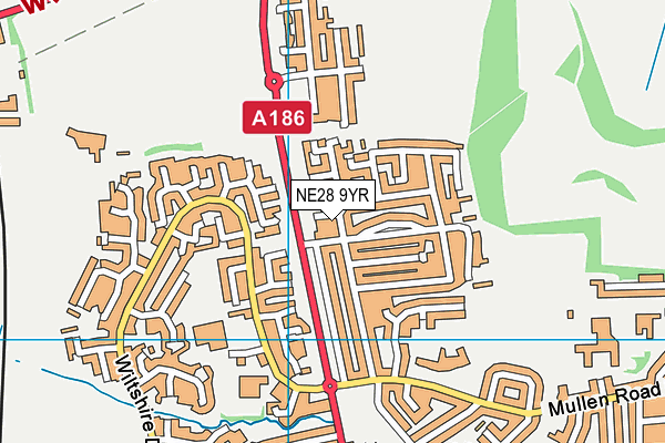 NE28 9YR map - OS VectorMap District (Ordnance Survey) NE28 9YR map - OS VectorMap District (Ordnance Survey)