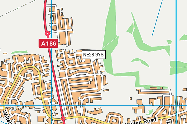 NE28 9YS map - OS VectorMap District (Ordnance Survey)