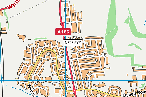 NE28 9YZ map - OS VectorMap District (Ordnance Survey) NE28 9YZ map - OS VectorMap District (Ordnance Survey)