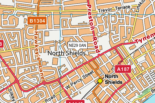 NE29 0AN map - OS VectorMap District (Ordnance Survey) NE29 0AN map - OS VectorMap District (Ordnance Survey)