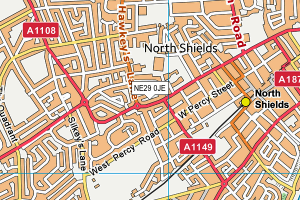 NE29 0JE map - OS VectorMap District (Ordnance Survey) NE29 0JE map - OS VectorMap District (Ordnance Survey)