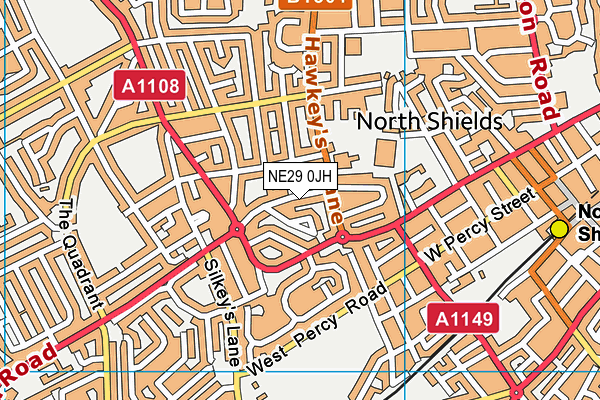 NE29 0JH map - OS VectorMap District (Ordnance Survey)