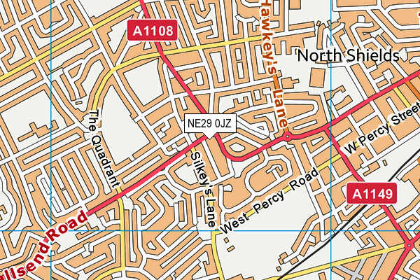 NE29 0JZ map - OS VectorMap District (Ordnance Survey)