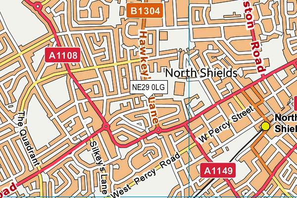 NE29 0LG map - OS VectorMap District (Ordnance Survey) NE29 0LG map - OS VectorMap District (Ordnance Survey)