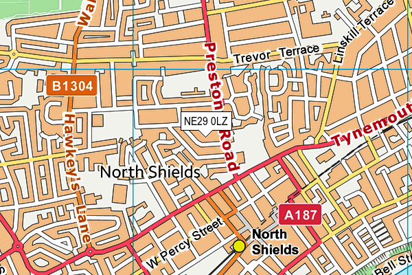 NE29 0LZ map - OS VectorMap District (Ordnance Survey)