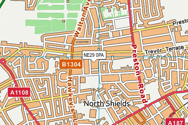 NE29 0PA map - OS VectorMap District (Ordnance Survey) NE29 0PA map - OS VectorMap District (Ordnance Survey)