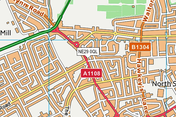 NE29 0QL map - OS VectorMap District (Ordnance Survey) NE29 0QL map - OS VectorMap District (Ordnance Survey)
