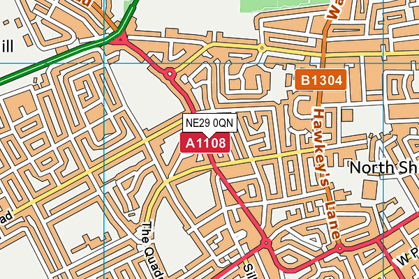 NE29 0QN map - OS VectorMap District (Ordnance Survey) NE29 0QN map - OS VectorMap District (Ordnance Survey)