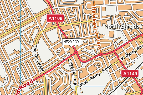 NE29 0QY map - OS VectorMap District (Ordnance Survey) NE29 0QY map - OS VectorMap District (Ordnance Survey)