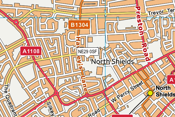 NE29 0SF map - OS VectorMap District (Ordnance Survey) NE29 0SF map - OS VectorMap District (Ordnance Survey)