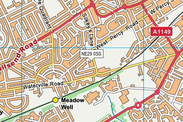 NE29 0SS map - OS VectorMap District (Ordnance Survey) NE29 0SS map - OS VectorMap District (Ordnance Survey)