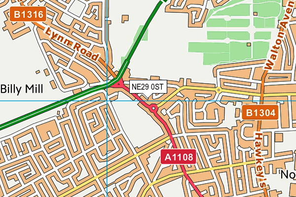 NE29 0ST map - OS VectorMap District (Ordnance Survey) NE29 0ST map - OS VectorMap District (Ordnance Survey)