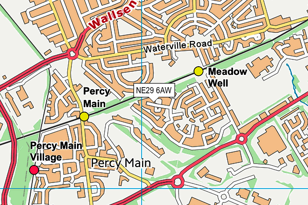 NE29 6AW map - OS VectorMap District (Ordnance Survey) NE29 6AW map - OS VectorMap District (Ordnance Survey)