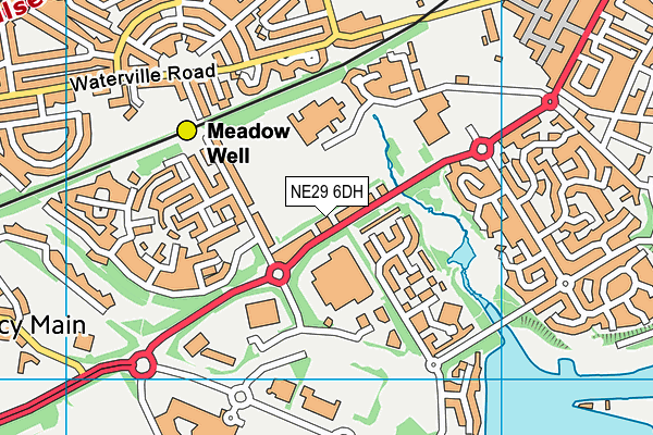 NE29 6DH map - OS VectorMap District (Ordnance Survey)