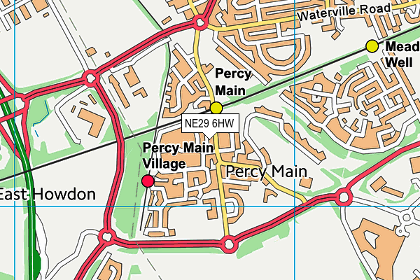 NE29 6HW map - OS VectorMap District (Ordnance Survey) NE29 6HW map - OS VectorMap District (Ordnance Survey)
