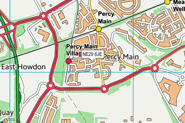 NE29 6JE map - OS VectorMap District (Ordnance Survey)
