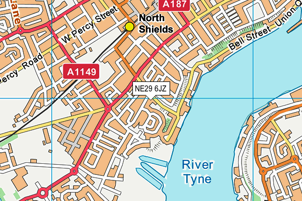 NE29 6JZ map - OS VectorMap District (Ordnance Survey)