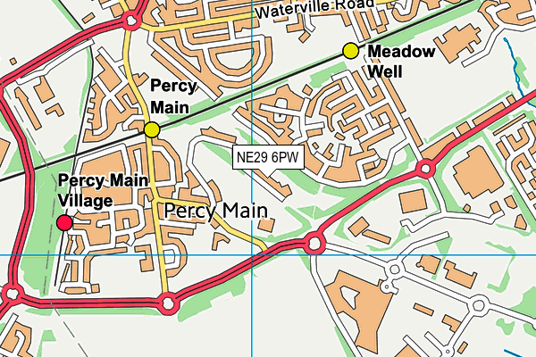 NE29 6PW map - OS VectorMap District (Ordnance Survey)