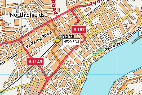NE29 6QJ map - OS VectorMap District (Ordnance Survey)