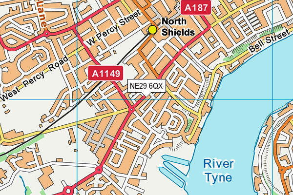 NE29 6QX map - OS VectorMap District (Ordnance Survey)