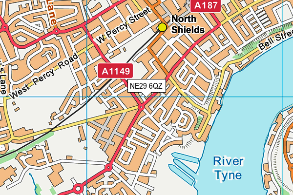 NE29 6QZ map - OS VectorMap District (Ordnance Survey)