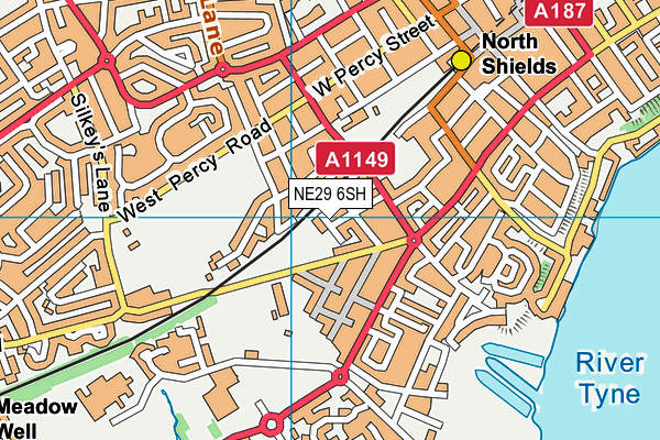 NE29 6SH map - OS VectorMap District (Ordnance Survey) NE29 6SH map - OS VectorMap District (Ordnance Survey)