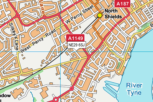NE29 6SJ map - OS VectorMap District (Ordnance Survey)