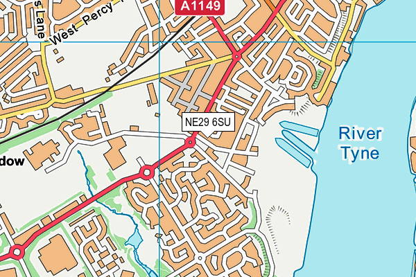 NE29 6SU map - OS VectorMap District (Ordnance Survey)
