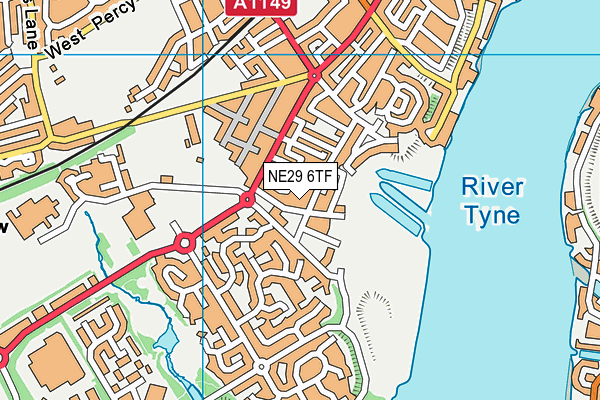 NE29 6TF map - OS VectorMap District (Ordnance Survey) NE29 6TF map - OS VectorMap District (Ordnance Survey)