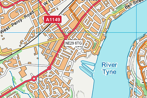 NE29 6TG map - OS VectorMap District (Ordnance Survey) NE29 6TG map - OS VectorMap District (Ordnance Survey)