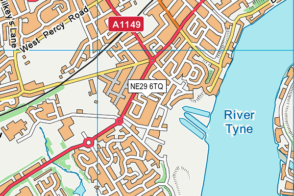 NE29 6TQ map - OS VectorMap District (Ordnance Survey) NE29 6TQ map - OS VectorMap District (Ordnance Survey)