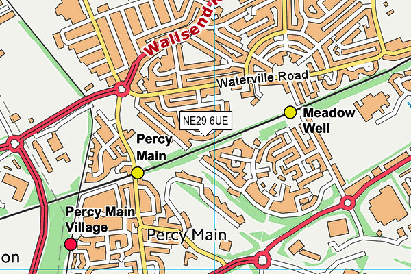 NE29 6UE map - OS VectorMap District (Ordnance Survey)