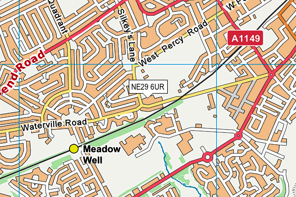 NE29 6UR map - OS VectorMap District (Ordnance Survey) NE29 6UR map - OS VectorMap District (Ordnance Survey)