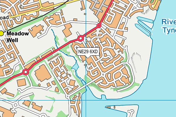 NE29 6XD map - OS VectorMap District (Ordnance Survey) NE29 6XD map - OS VectorMap District (Ordnance Survey)