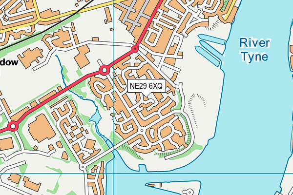 NE29 6XQ map - OS VectorMap District (Ordnance Survey)