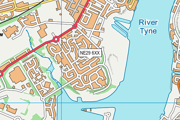 NE29 6XX map - OS VectorMap District (Ordnance Survey)