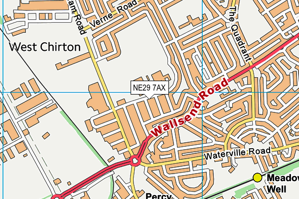 NE29 7AX map - OS VectorMap District (Ordnance Survey) NE29 7AX map - OS VectorMap District (Ordnance Survey)