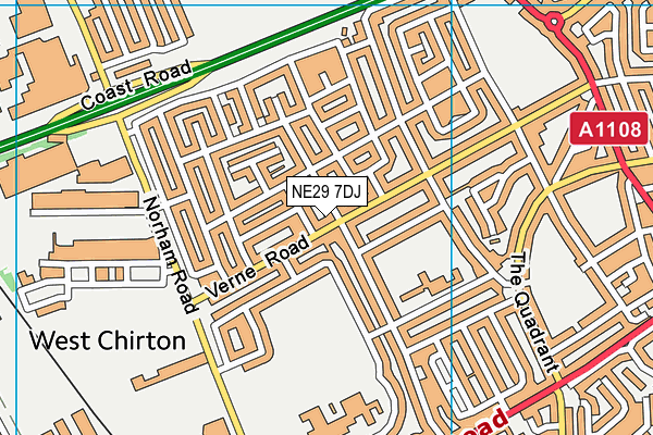 NE29 7DJ map - OS VectorMap District (Ordnance Survey) NE29 7DJ map - OS VectorMap District (Ordnance Survey)