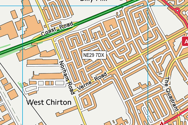 NE29 7DX map - OS VectorMap District (Ordnance Survey) NE29 7DX map - OS VectorMap District (Ordnance Survey)