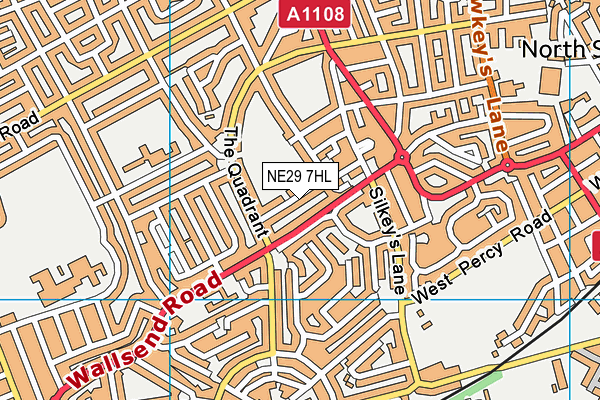 NE29 7HL map - OS VectorMap District (Ordnance Survey) NE29 7HL map - OS VectorMap District (Ordnance Survey)
