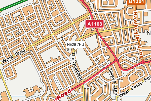 NE29 7HU map - OS VectorMap District (Ordnance Survey) NE29 7HU map - OS VectorMap District (Ordnance Survey)