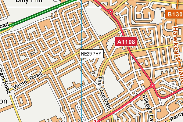 NE29 7HY map - OS VectorMap District (Ordnance Survey) NE29 7HY map - OS VectorMap District (Ordnance Survey)