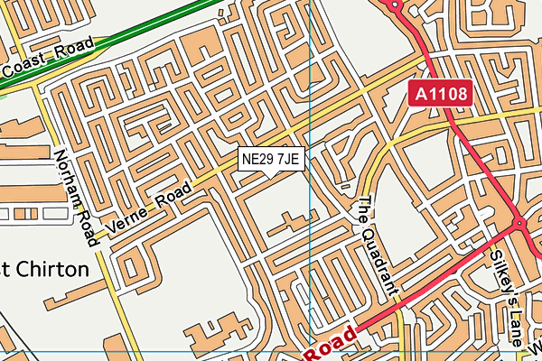 NE29 7JE map - OS VectorMap District (Ordnance Survey) NE29 7JE map - OS VectorMap District (Ordnance Survey)